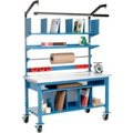 Global Equipment Complete Mobile Packing Workbench, Laminate Square Edge, 60"W x 30"D 244179A